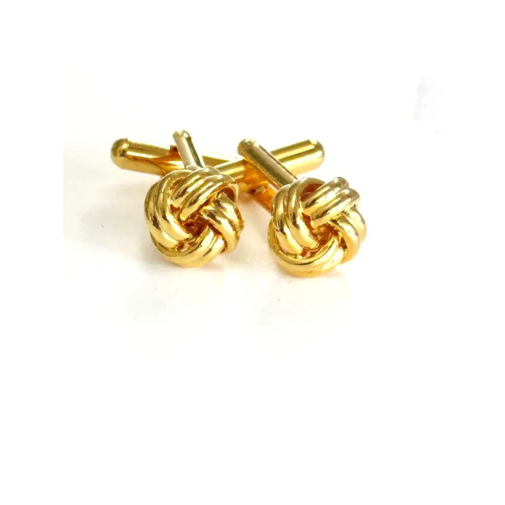Vintage Love Knot Cuff Links Gold Tone